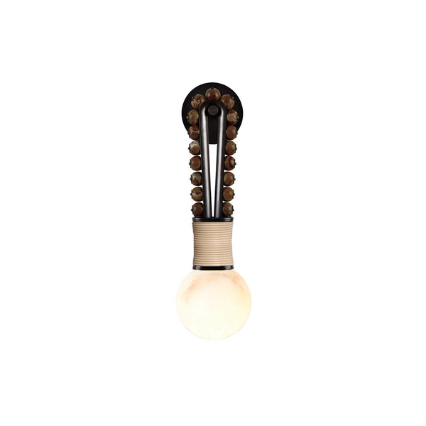 Erliren Creativity Art Walnut Alabaster Wall Lamp