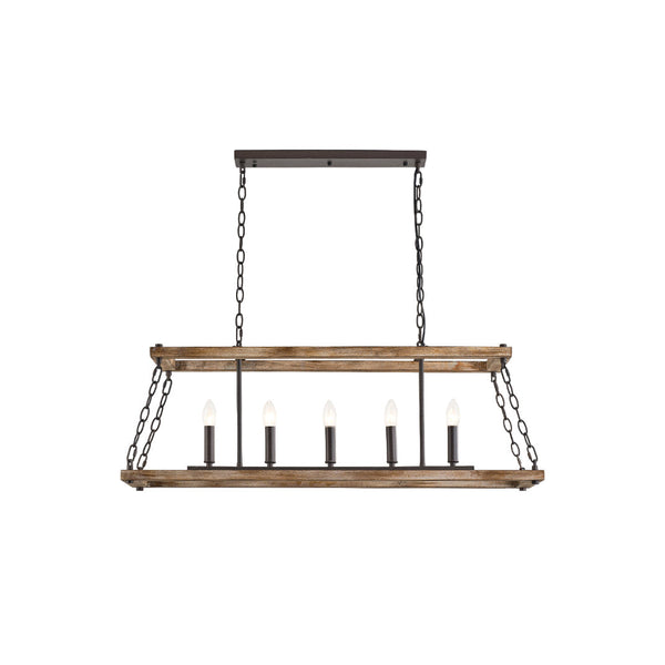 Ilcaryra Vintage Industrial Island Wood Chandelier