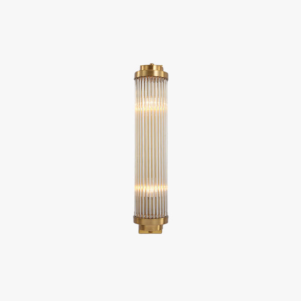 Ray Modern Cylindrical Metal/Crystal Wall Lamp, Gold