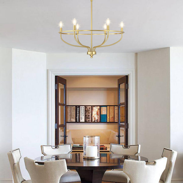 Silva Industrial Candle Chandelier Champagne Living Room Bedroom