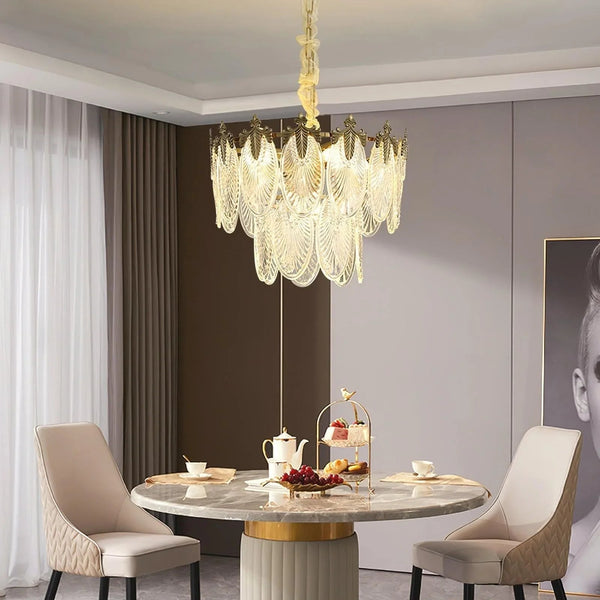 Glass Feathers Chandelier