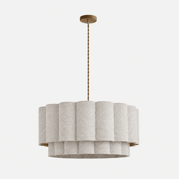 Fabric Petal Cylinder Pendant Lamp