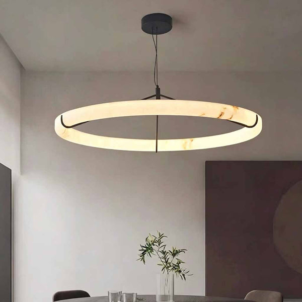 Ring Alabaster Pendant Light LED Dimmable