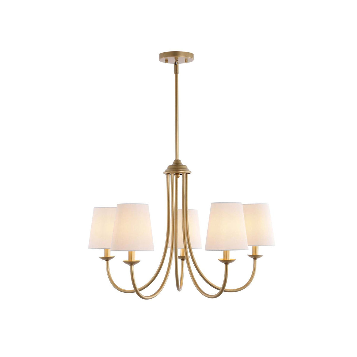 Trill Vintage Industrial Brass Fabric Chandelier