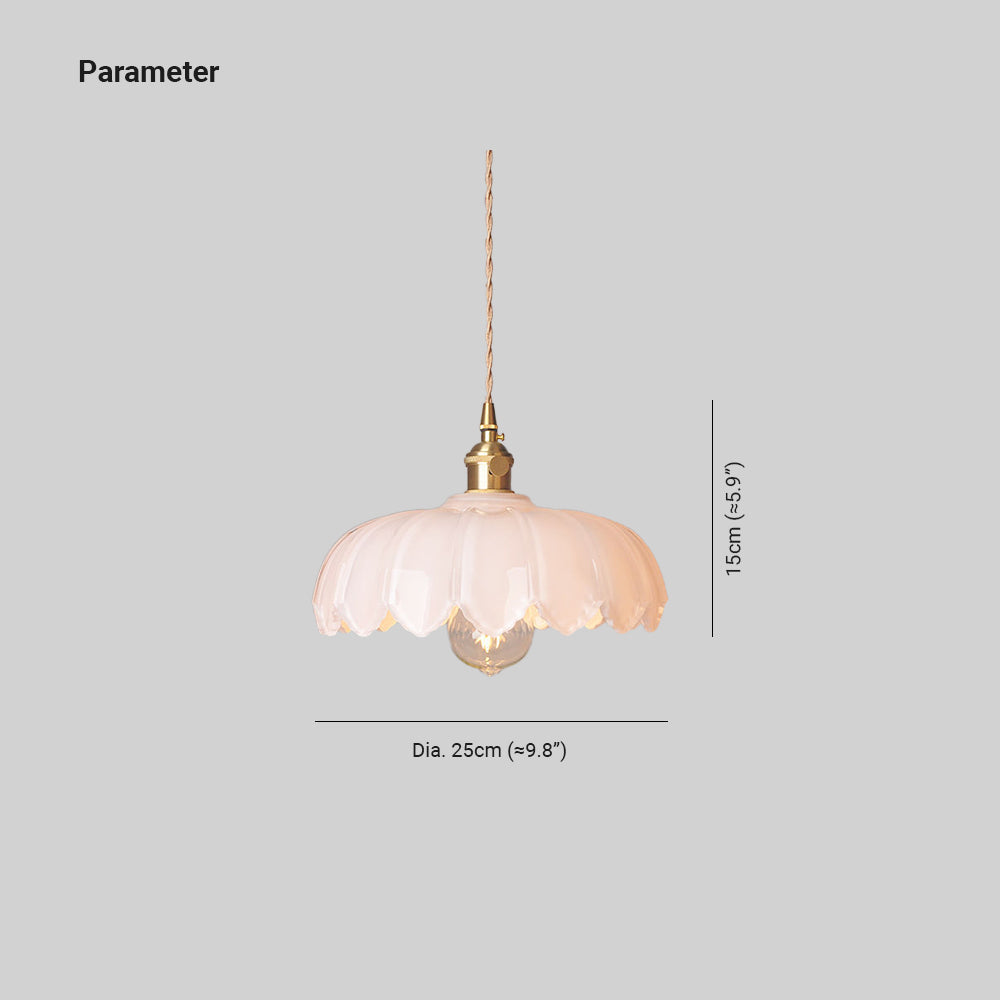 Valentina Retro LED Pendant Light Colourful Glass/Metal Flower Dining Room