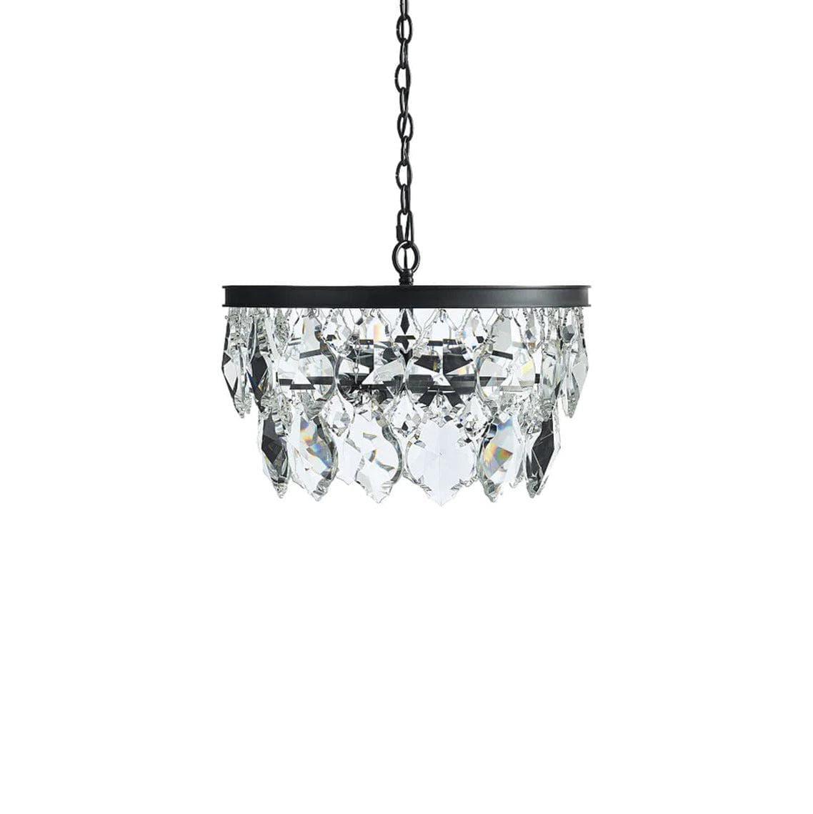 Golden beveled glass crystal chandelier