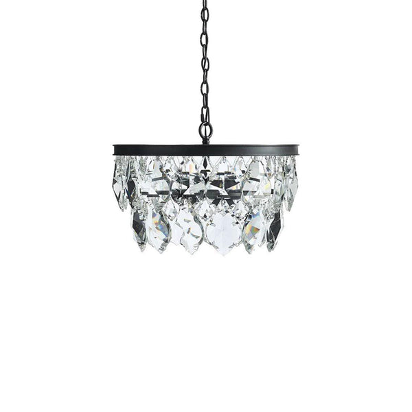 Golden beveled glass crystal chandelier