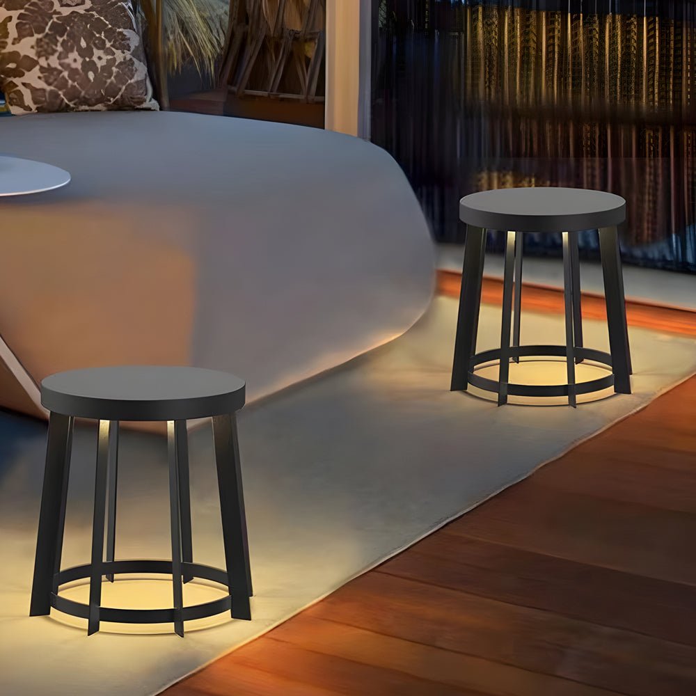 Orinivaya Round Stool Solar Classic Steel Outdoor Light