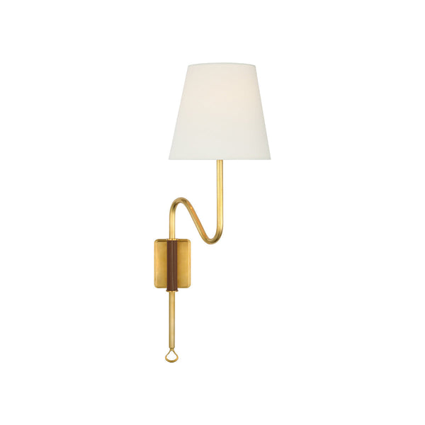 Osilan Vintage Staggered Tail Brass Fabric Sconce Wall Lamp