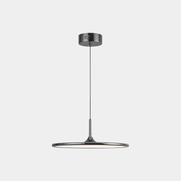 Flying Saucer Pendant Light Italian Round LED, Chrome / Black