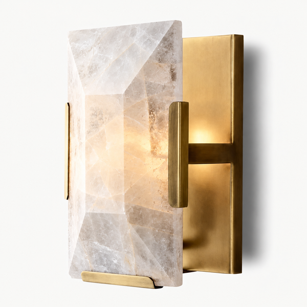 Calcite & Brass Wall Sconce | CLUG02