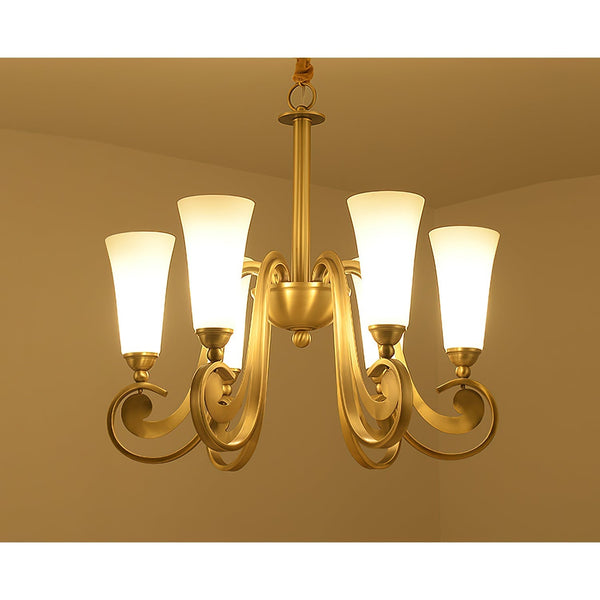 Ilsolen Postmodern Luxury Brass Glass Chandelier