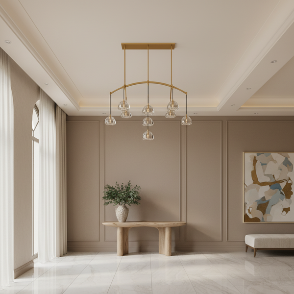 Brass Linear Glass Chandelier | CLHRH5820L