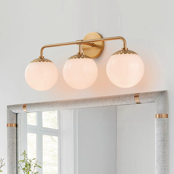 Aegis Globe Brass Glass Sconce Wall Lamp