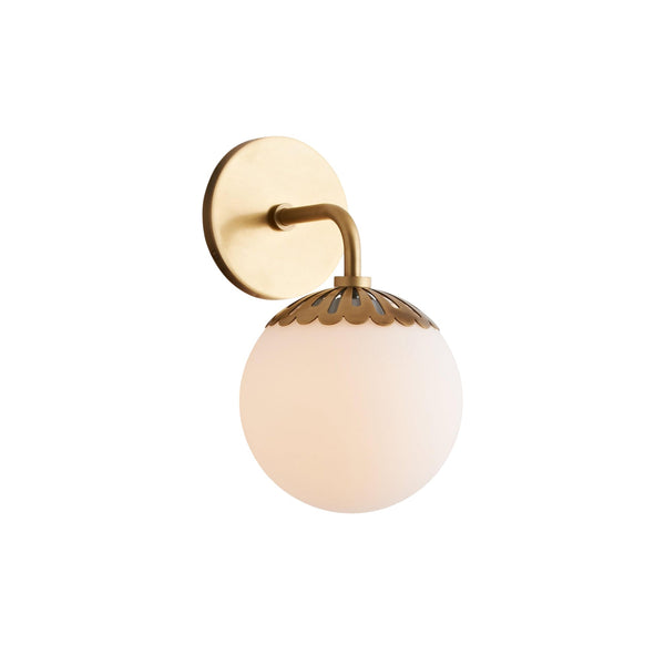 Aegis Globe Brass Glass Sconce Wall Lamp