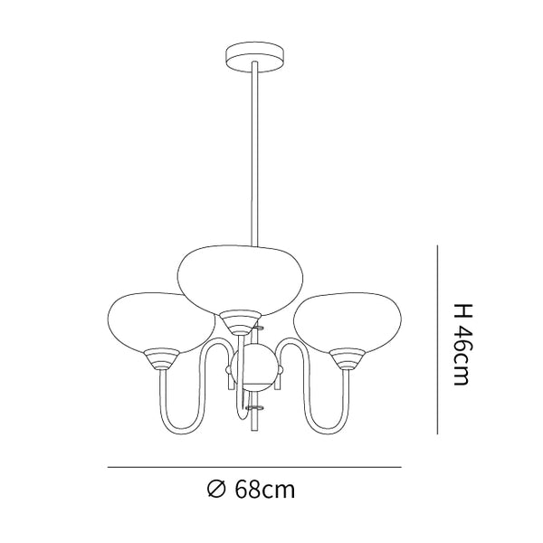 Silva Vintage LED Metal Multi Lampshade Creamy White Yellow Bulbs Luxury Bedroom Living Room Pendant Light, Gold/Chrome