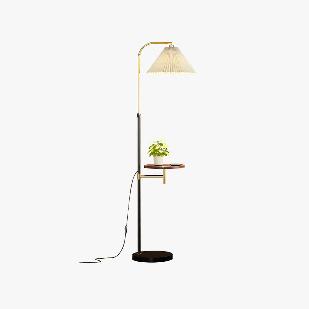 Modern Living Room Floor Lamp with Pleated Design