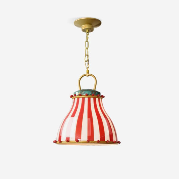 Red and white stripes Glass Pendant Lamp
