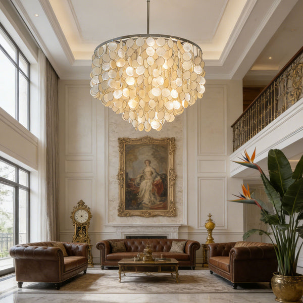 Capiz Shell Round Chandelier