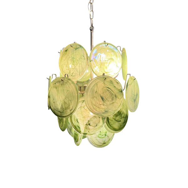 Green Disc Glass Chandelier