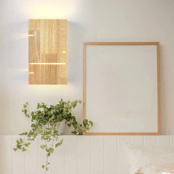 Muto Wall Lamp Rectangular Minimalist, Mounted Bedside, Wood, Bedroom