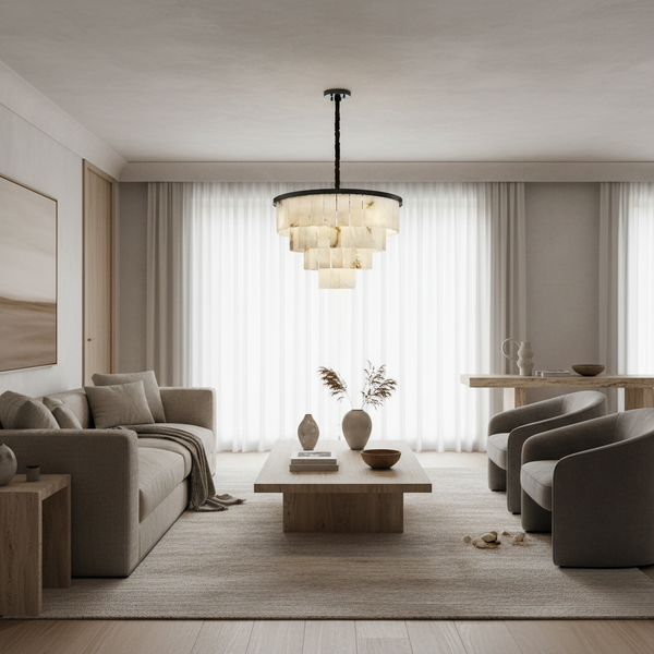 Tiered Alabaster Chandelier | Black | CLVVC0201