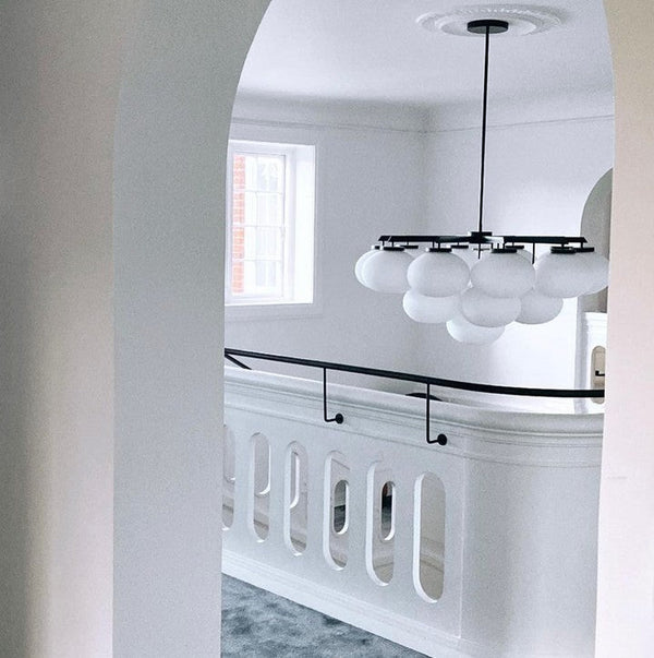 Edge Elegance Brass Glass Chandelier