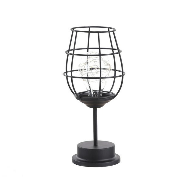 Small Black LED Iron Table Lamp