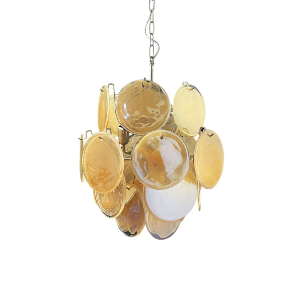Vintage Gold Discs Chandelier