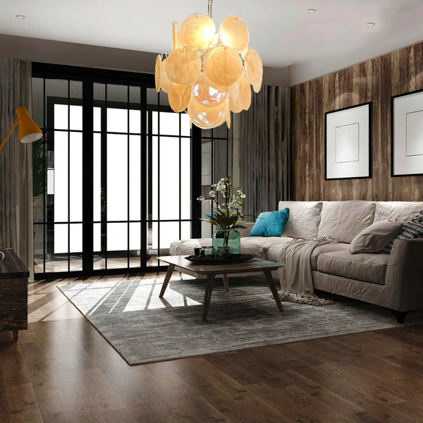 Vintage Gold Discs Chandelier
