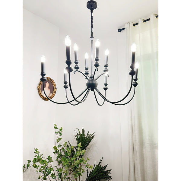 Crest Vintage Industrial Black Chandelier