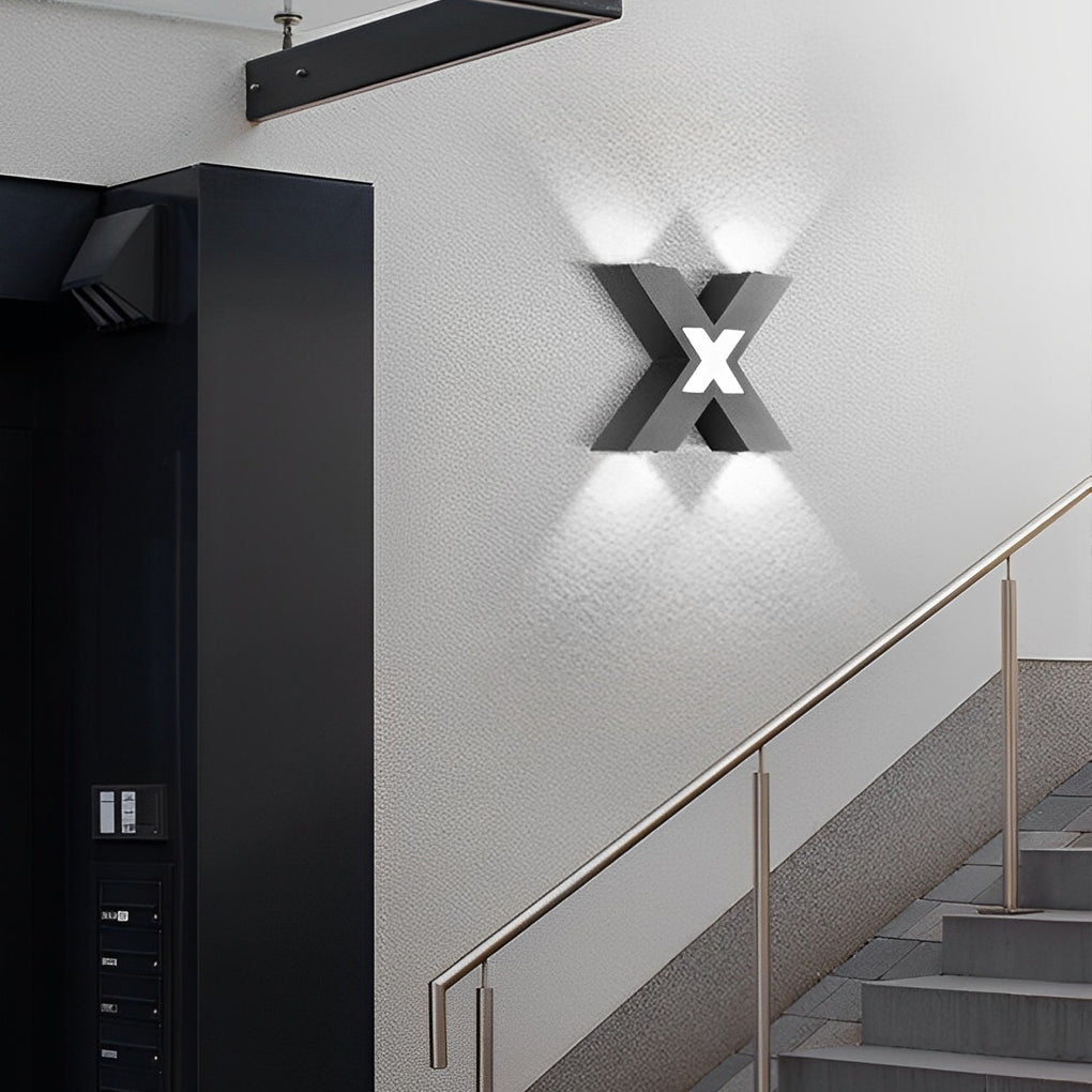 Virairiella X Shape Creative LED Modern Outdoor Wall Lamp