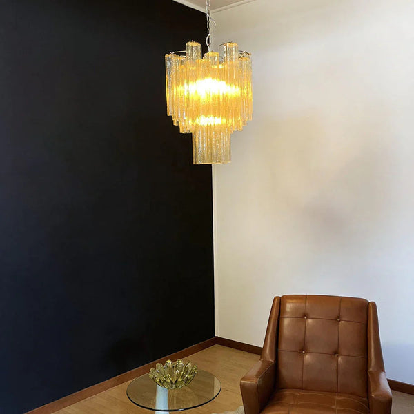 Fantastic Amber Tube Chandelier