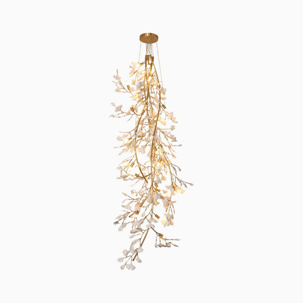 Chandelier Grand Long High Ceiling Ginkgo Branch