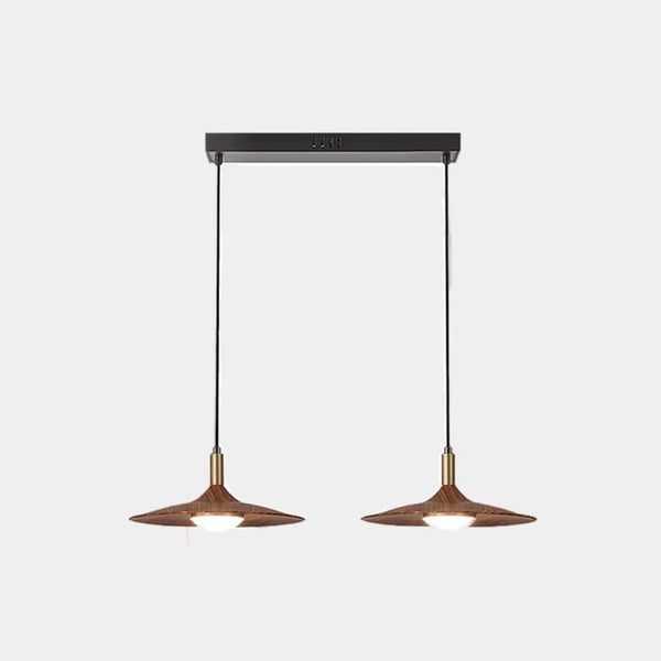 Pendant Light Vintage Flying Saucer LED Dimmable, Walnut Color
