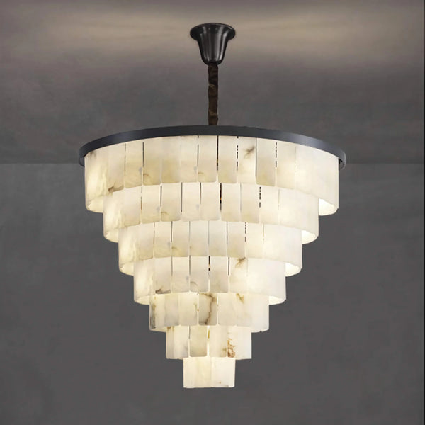 Tiered Alabaster Chandelier | Black | CLVVC0201
