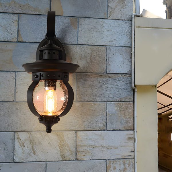 Duncan Seeded Globe Glass Outdoor Wall Lantern