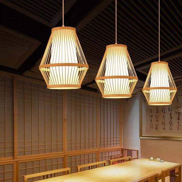 Chinese Bamboo Woven Pendant Light