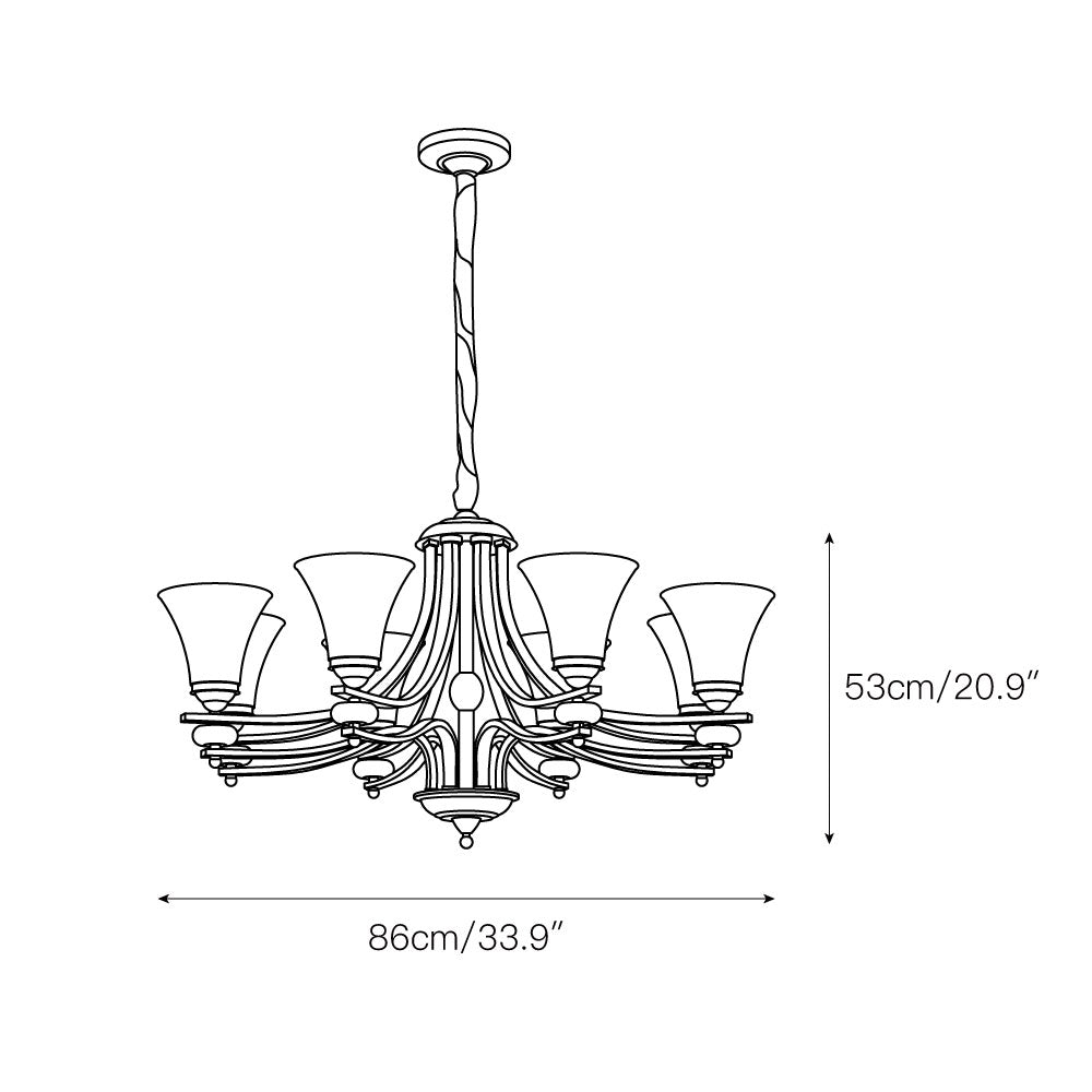 Cizorila Postmodern Luxury Brass Glass Chandelier