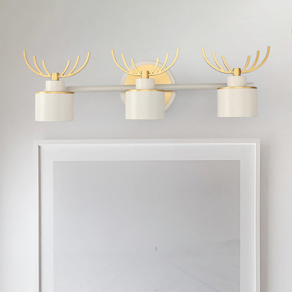 Arisha Modern Deer Metal/ Wall Lamp, Gold & White, Bathroom