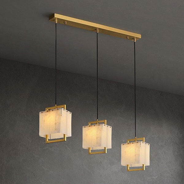 Marble lampshade chandelier