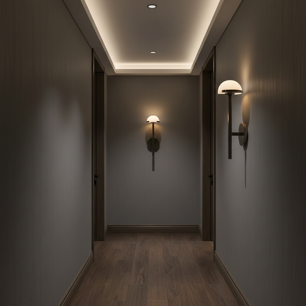 Alabaster Half Dome Wall Sconce | Black | CL0245CH