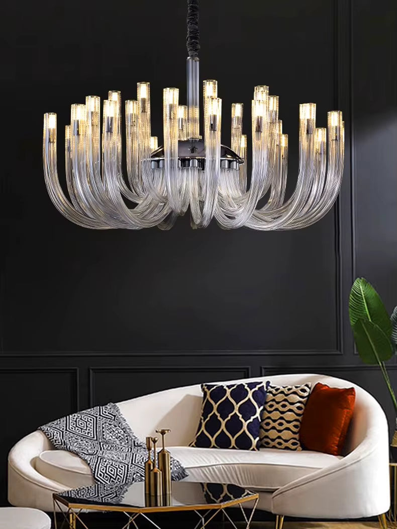 Sesi Mid Century Modern Glass Chandelier