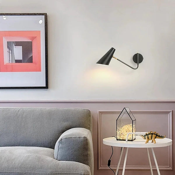 Modern Wall Mounted Reading Light Metal with Adjustable Arm for Bedside