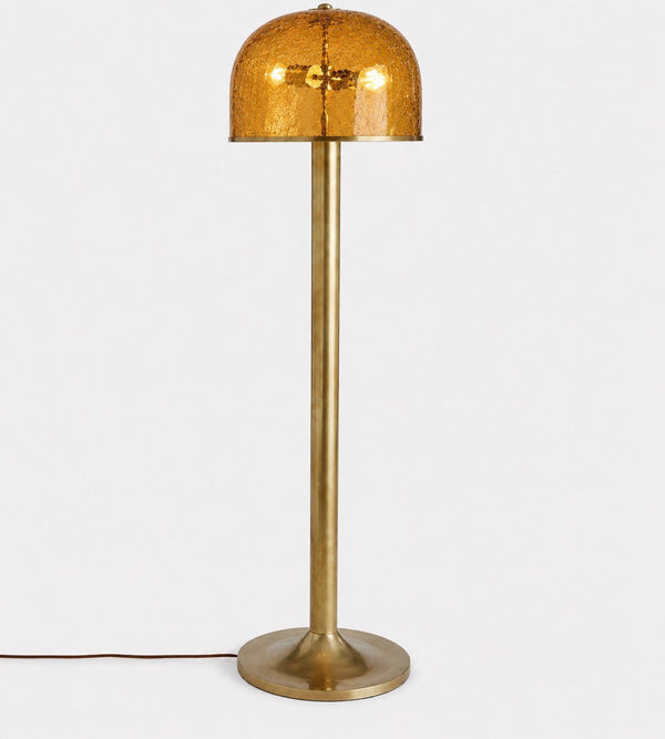 Crackle Glass Floor Lamp | Amber | CLCRK301-AMB
