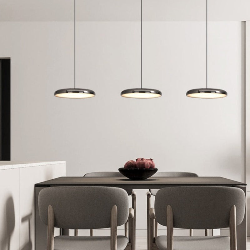 Aria Modern Minimalist Pendant Light Red Black Silver Metal Bedroom