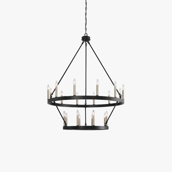 Vintage Industrial Black Chandelier Lighting for Living Room