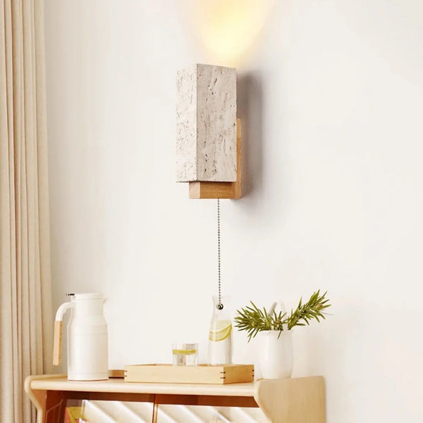 Rectangle Travertine Terra Form Wall Sconce
