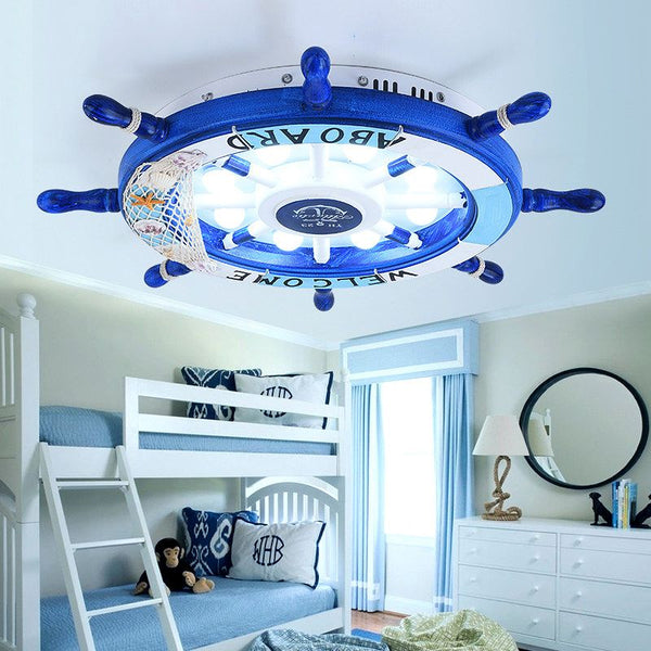 Mediterranean Ship Wheel Ceiling Light for Children