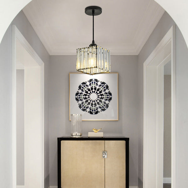 Modern Hallway Crystal Circle Pendant Light